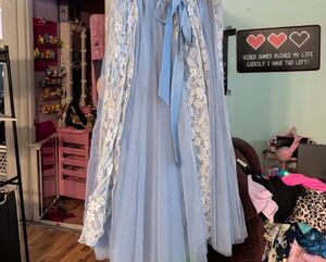 SHEIN Light Blue Lace Maxi Skirt